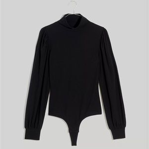 Madewell Ribbed Puff Sleeve Turtleneck Bodysuit